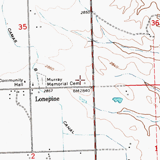 Topographic Map of 23N24W35DDD_01 Well, MT
