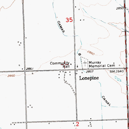 Topographic Map of 23N24W35CDD_01 Well, MT