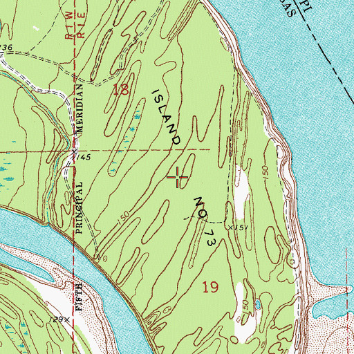 Topographic Map of Island Number 73, AR