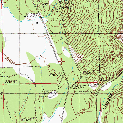 Topographic Map of 23N30W35DCAB01 Well, MT