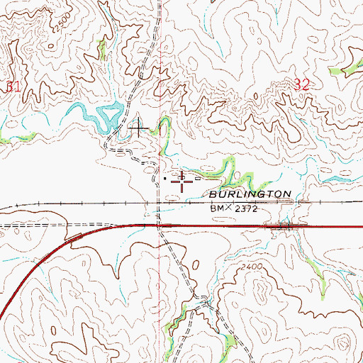 Topographic Map of 23N53E32CCBD01 Well, MT