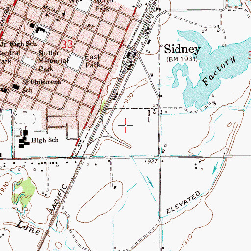 Topographic Map of 23N59E33DD__01 Well, MT