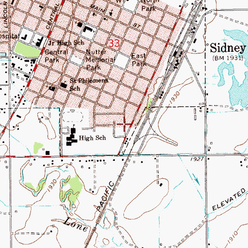 Topographic Map of 23N59E33DC__01 Well, MT