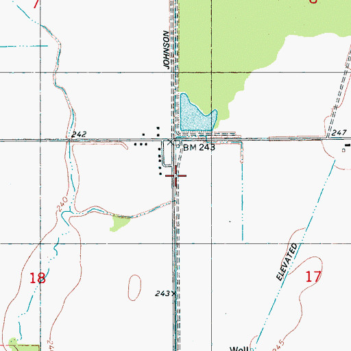 Topographic Map of Johnson Ditch Lateral Number 3, AR