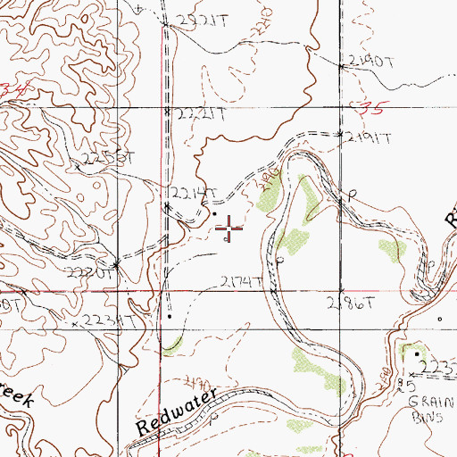 Topographic Map of 23N50E35CCAC01 Well, MT