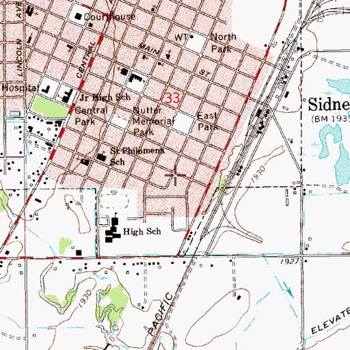 Topographic Map of 23N59E33DBC_01 Well, MT