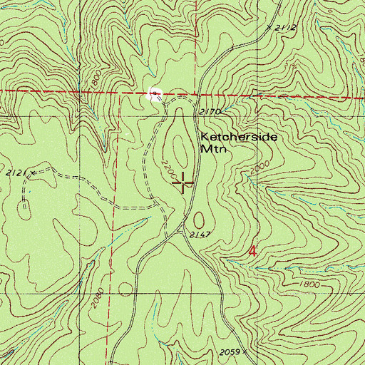 Topographic Map of Ketcherside Fire Tower, AR