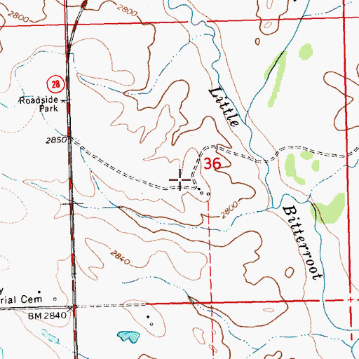 Topographic Map of 23N24W35BAA_02 Well, MT