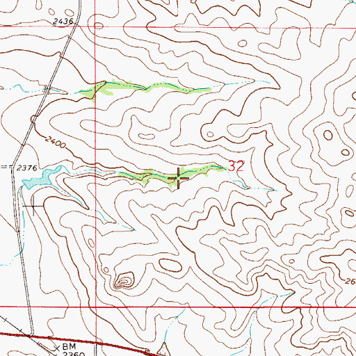 Topographic Map of 23N54E32CABB01 Well, MT