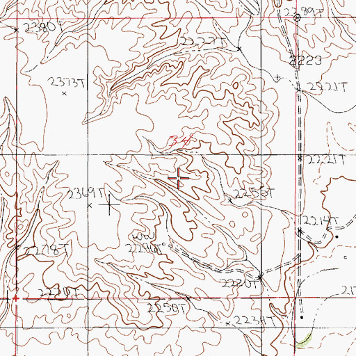 Topographic Map of 23N50E34DBBC01 Well, MT