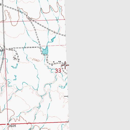 Topographic Map of 23N29E33AC__01 Well, MT