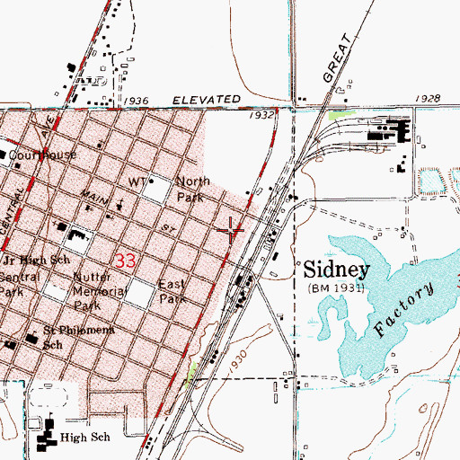 Topographic Map of 23N59E33AD__01 Well, MT