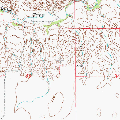 Topographic Map of 23N58E33ADAC01 Well, MT