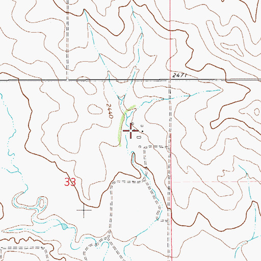 Topographic Map of 23N55E33AACD01 Well, MT