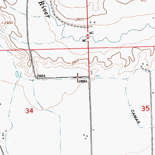 Topographic Map of 23N24W34ADAA01 Well, MT