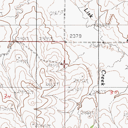 Topographic Map of 23N52E34AADD01 Well, MT
