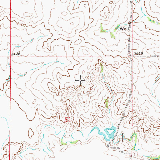 Topographic Map of 23N53E31ABCA01 Well, MT