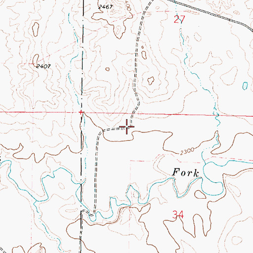 Topographic Map of 23N43E34BABC01 Well, MT