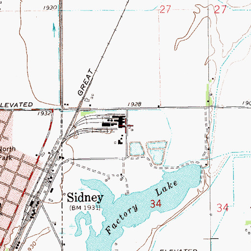 Topographic Map of 23N59E34BA__01 Well, MT