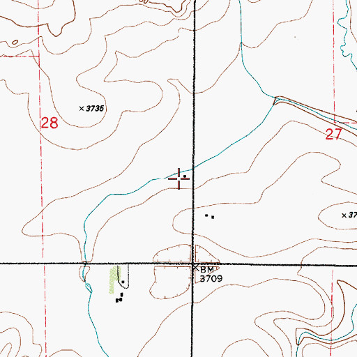 Topographic Map of 23N01E28DADD01 Well, MT