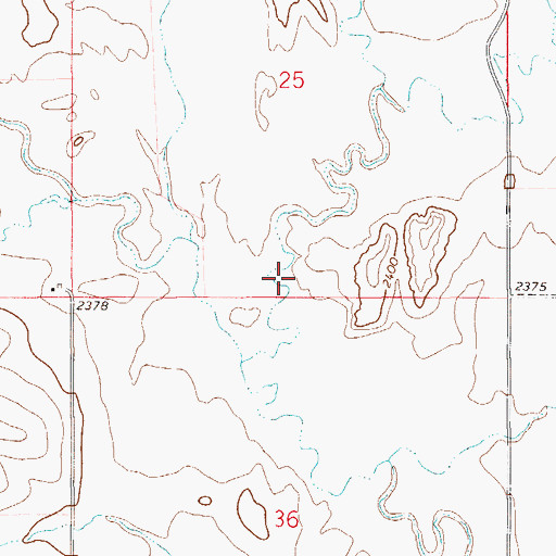 Topographic Map of 23N55E25DCCC01 Well, MT