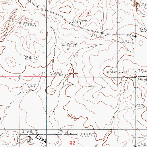 Topographic Map of 23N52E29CDDC01 Well, MT