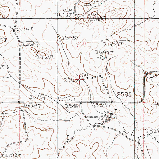Topographic Map of 23N47E29DCBB01 Well, MT