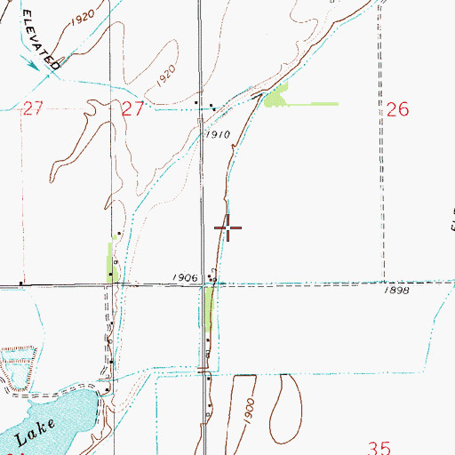 Topographic Map of 23N59E26CC__01 Well, MT