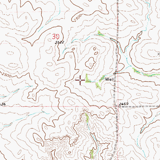 Topographic Map of 23N53E30DCAA01 Well, MT