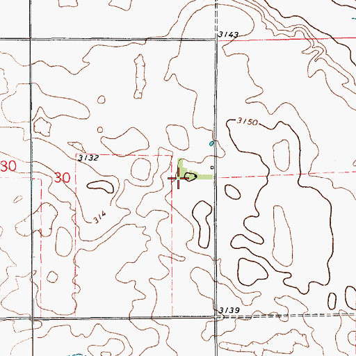 Topographic Map of 23N12E30DAAB01 Well, MT