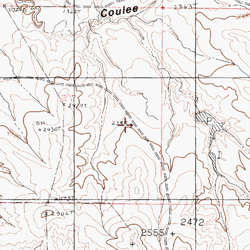 Topographic Map of 23N46E27DABD01 Well, MT