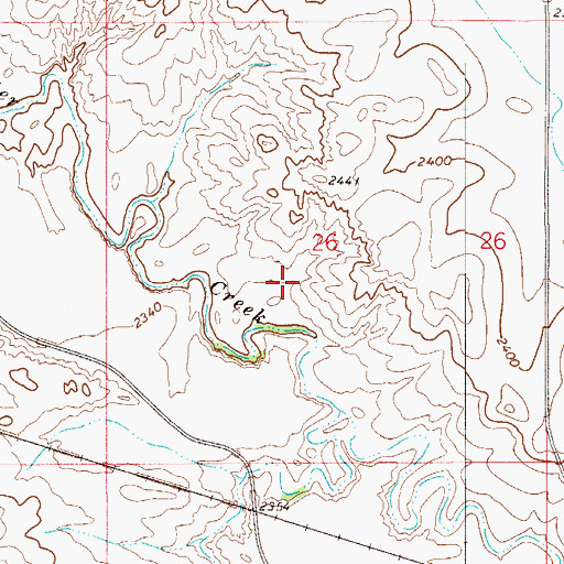 Topographic Map of 23N53E26CAAC01 Well, MT