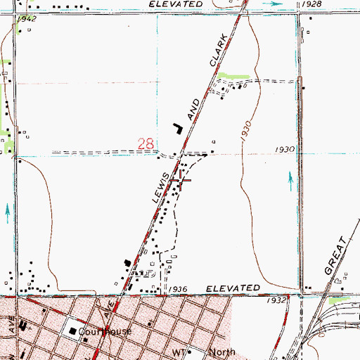 Topographic Map of 23N59E28DB__02 Well, MT