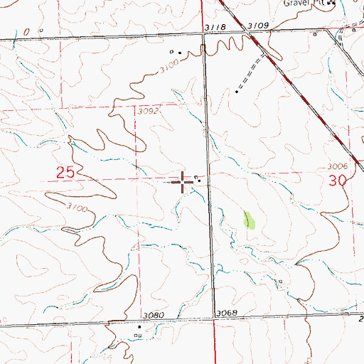 Topographic Map of 23N21W25DAAA01 Well, MT