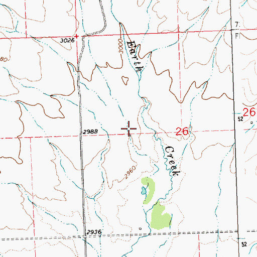 Topographic Map of 23N22W26BDCC01 Well, MT