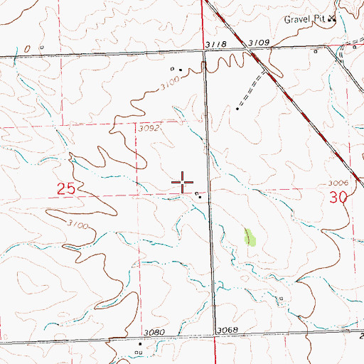 Topographic Map of 23N21W25ADDD01 Well, MT