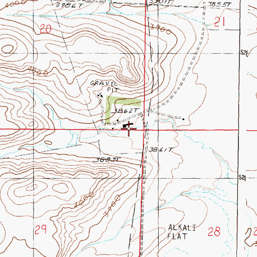 Topographic Map of 23N04W20DDDD01 Well, MT