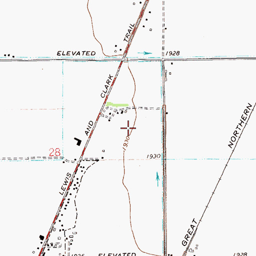 Topographic Map of 23N59E28AD__01 Well, MT