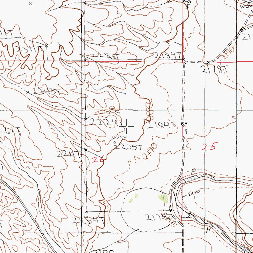 Topographic Map of 23N50E26ACAD01 Well, MT