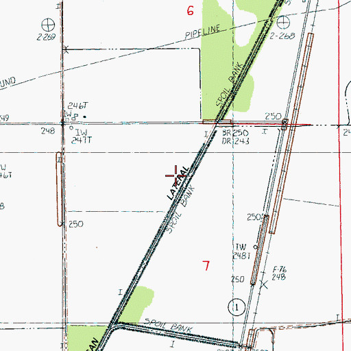 Topographic Map of Lateral Number 1, AR