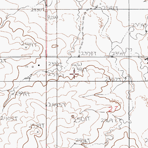 Topographic Map of 23N52E27BBAD01 Well, MT
