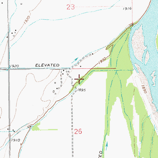 Topographic Map of 23N59E26AB__01 Well, MT