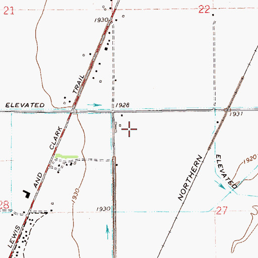 Topographic Map of 23N59E27BB__01 Well, MT