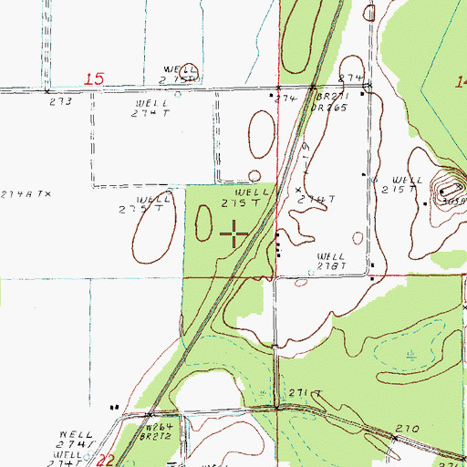 Topographic Map of Lateral Number 1, AR
