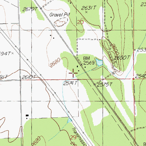 Topographic Map of 23N30W20DCCC01 Well, MT