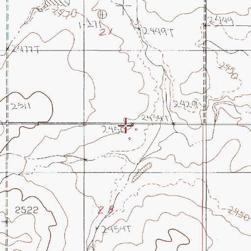 Topographic Map of 23N49E28ABAB01 Well, MT