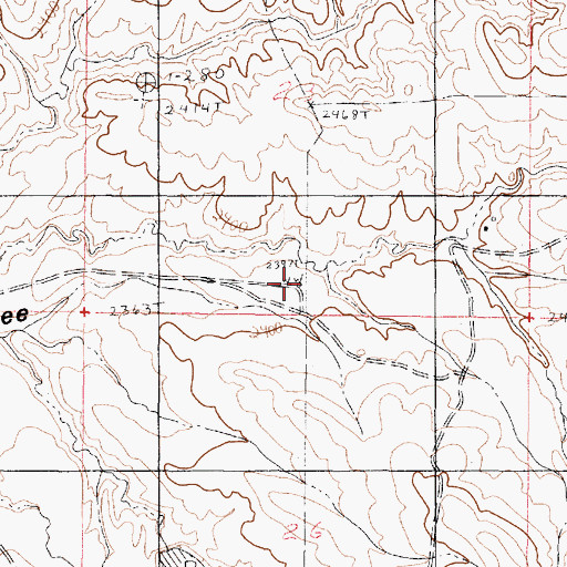 Topographic Map of 23N46E23CDDA01 Well, MT