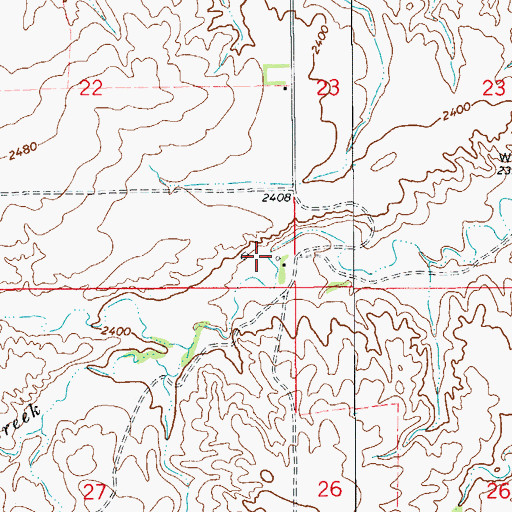 Topographic Map of 23N57E22DDDA01 Well, MT