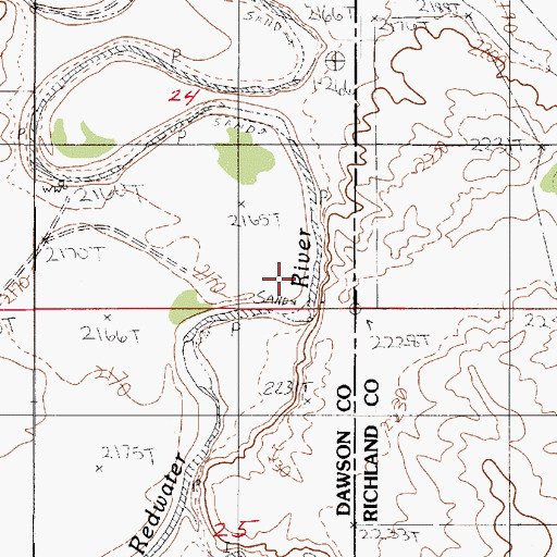 Topographic Map of 23N50E24DDCD01 Well, MT