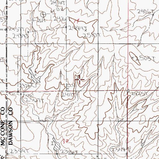 Topographic Map of 23N50E19DCC_01 Well, MT